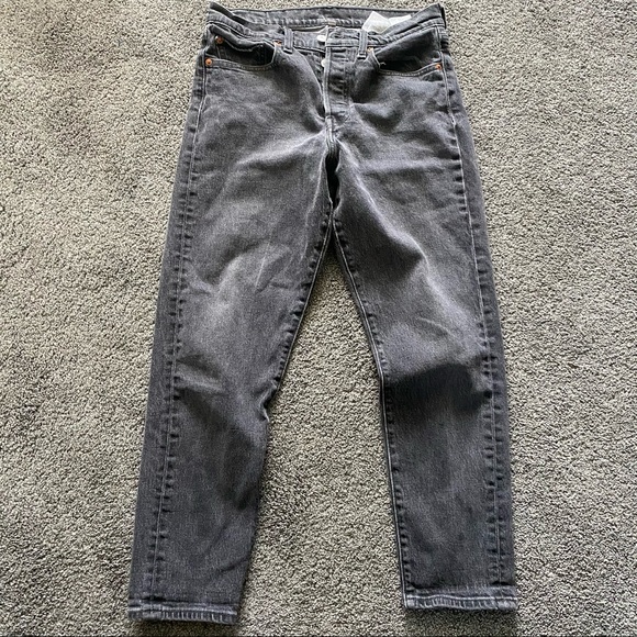 Washed Black Levi High Rise Jean with Button fly - Picture 1 of 6